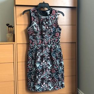 Black/floral h&m weave dress